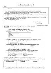 English Worksheet: exam