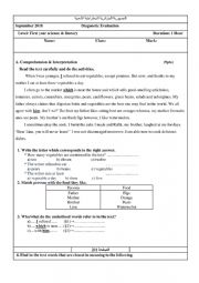 English Worksheet: diagnostic evaluation 