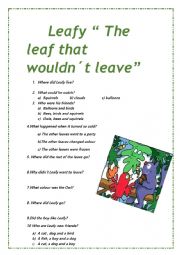 English Worksheet: LEAFY THE LEAF