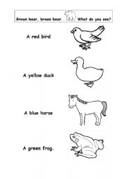 English Worksheet: COlor Animals