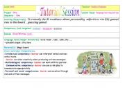 English Worksheet: tutorial session