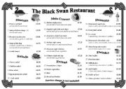 English Worksheet: Restaurant Menu