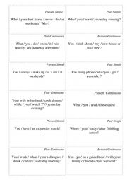 English Worksheet: Warm-up activity (4 tenses revision)