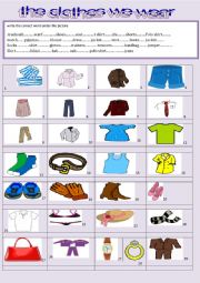 English Worksheet: the clothes we wear