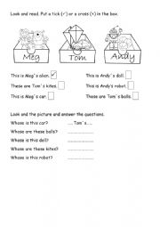 English Worksheet: Toys and Food