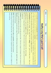 English Worksheet: healthy living