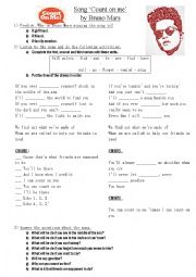 English Worksheet: Song - Count on me - First Conditional