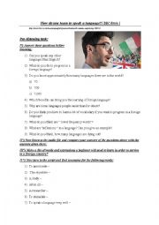 English Worksheet: Learning a foreign language -listenin BBC 6min