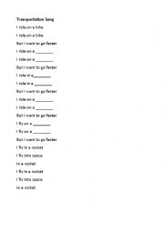 English Worksheet: Transportation Song