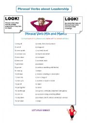 English Worksheet: Leadership Phrasal Verbs