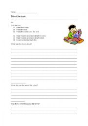 English Worksheet: Book review (comic)