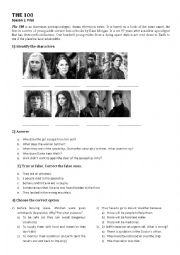 English Worksheet: The 100 pilot