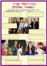 British Royal Family : Who s who + crossword with Key