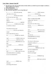 English Worksheet: Present simple or present continuous? Toms Diner