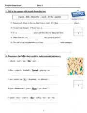 English Worksheet: Re-order