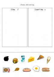 English Worksheet: I like/ I dont like