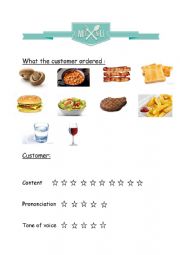 peer evaluation - food - dialogue