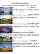 English Worksheet: How well do you know London?