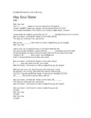 English Worksheet: ENGLISH SONG