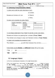 English Worksheet: 8th form test 1
