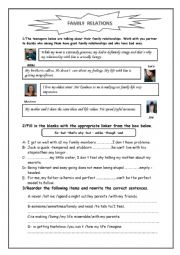 English Worksheet: family relations 