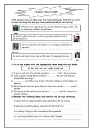 English Worksheet: family relations 