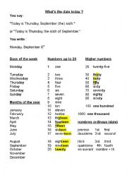 English Worksheet: the date