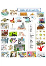 English Worksheet: Public places     MATCHING SET 2 OF 3