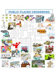 English Worksheet: Public places   CROSSWORD SET 3 OF 3