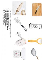 English Worksheet: Kitchen Utensils