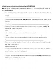 English Worksheet: Future form practice