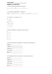 English Worksheet: level evaluation- N/R-F/R