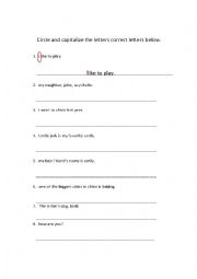 English Worksheet: Capitalization Worksheet