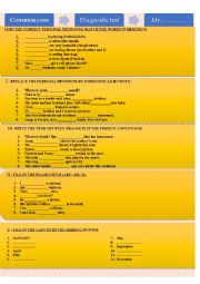 English Worksheet: DIAGNOSTIC TEST