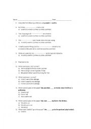English Worksheet: Used to/would/infinitives and gerunds exercises 