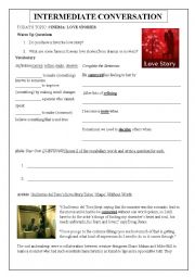 English Worksheet: Conversation - Cinema - Love Stories