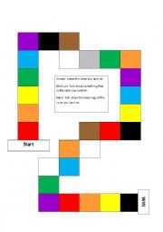 English Worksheet: Colours board game