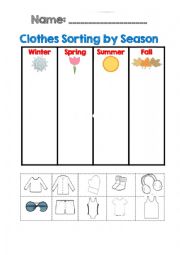 Clothes sorting by seasons