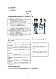 English Worksheet: Future in songs