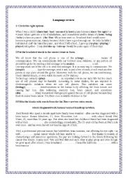 English Worksheet: language review