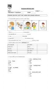 English Worksheet: pRESENT CONTINUOS