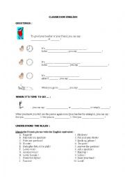 English Worksheet: Classroom English 