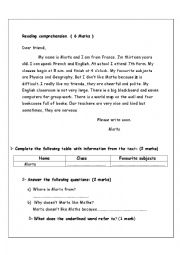 English Worksheet: 7th end of semester 2 test 