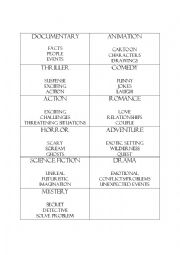 English Worksheet: Taboo Movie Genres