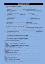 English Worksheet: Diagnostic test for intermediate students