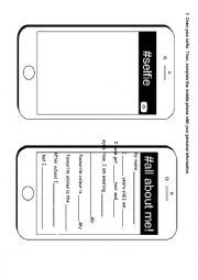 English Worksheet: personal information phone template