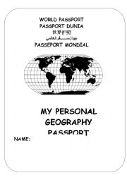 English Worksheet: Personal Geography Passport