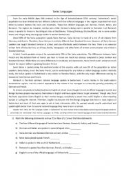 English Worksheet: Swiss Languages