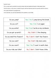 English Worksheet: Warm-up - action verbs