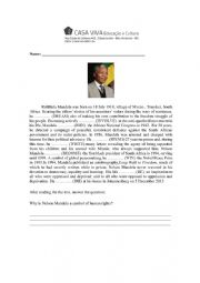 English Worksheet: Human Rights - Mandela